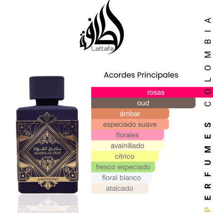 Lattafa Bade'e Al Oud Amethyst 100ml EDP 1.1 Premium - Perfumes Colombia